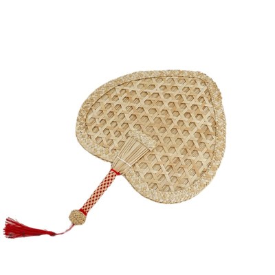 中国风夏季麦秆蒲扇儿童芭蕉扇团扇手摇长柄宝宝纳凉扇桃心大蒲扇