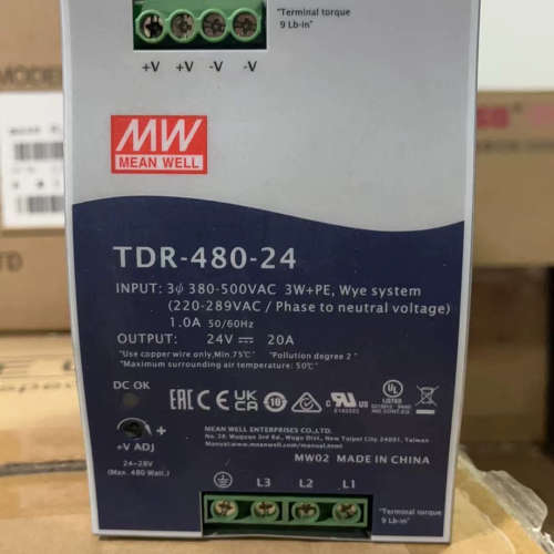 明纬TDR-480-24开关电源，输入380-500VAC，议价