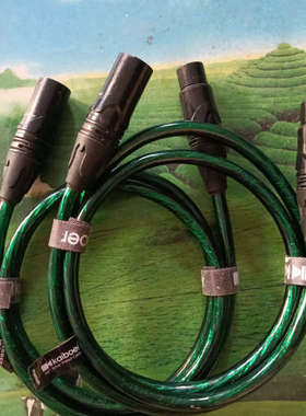 开博尔Kaiboer镀银卡侬线 XLR平衡线，绿色线身，1米议价