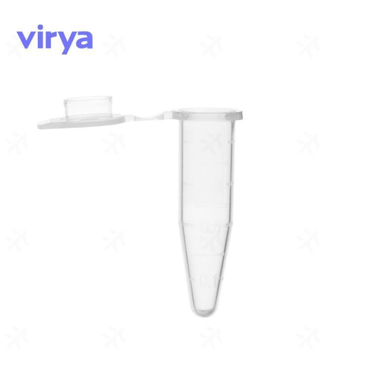 virya0.5mL灭菌盒装旋盖锥底无色离心管 PP材质耐化学腐蚀耐高温