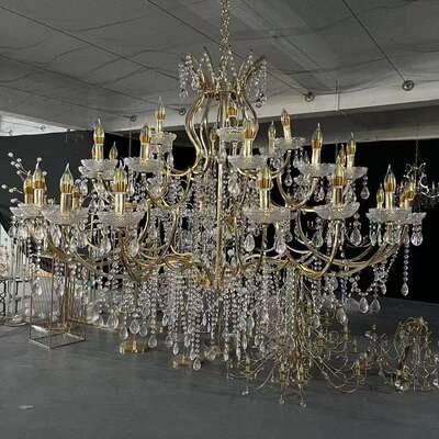 9062-18+12+6暖光水晶吊灯吊灯婚礼堂吊灯crystallight