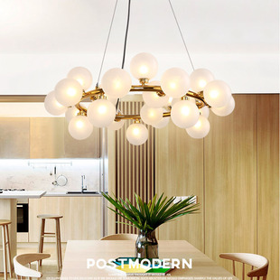 后现代北欧简约客厅服装 店餐厅分子吊灯艺术卧室创意魔豆玻璃吊灯