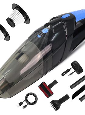 点烟器手持车用吸尘器LED照明