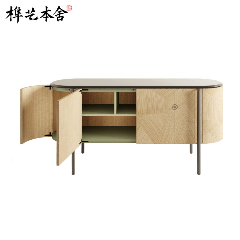实木餐边柜收纳柜一体