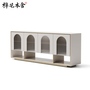 榫艺本舍/北欧轻奢奶油设计样板间Palladio Sideboard 家用陈列柜