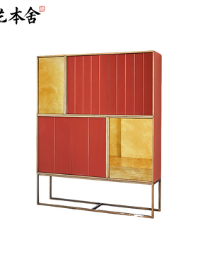 榫艺本舍/北欧轻奢家用客厅设计Wolfang小平层样板间新颖装饰吊柜