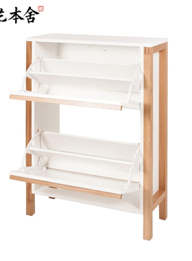 榫艺本舍/意式极简设计客厅玄关实木双层收纳NORTHGATE两扇门鞋柜