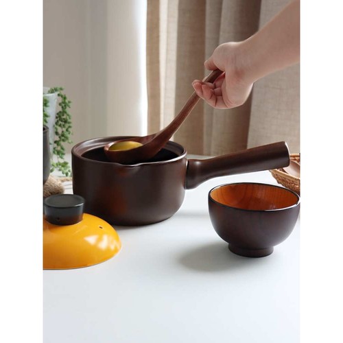 小砂锅单柄长柄侧柄奶锅一人食带盖陶瓷泡面锅宿舍小锅沙锅无涂层