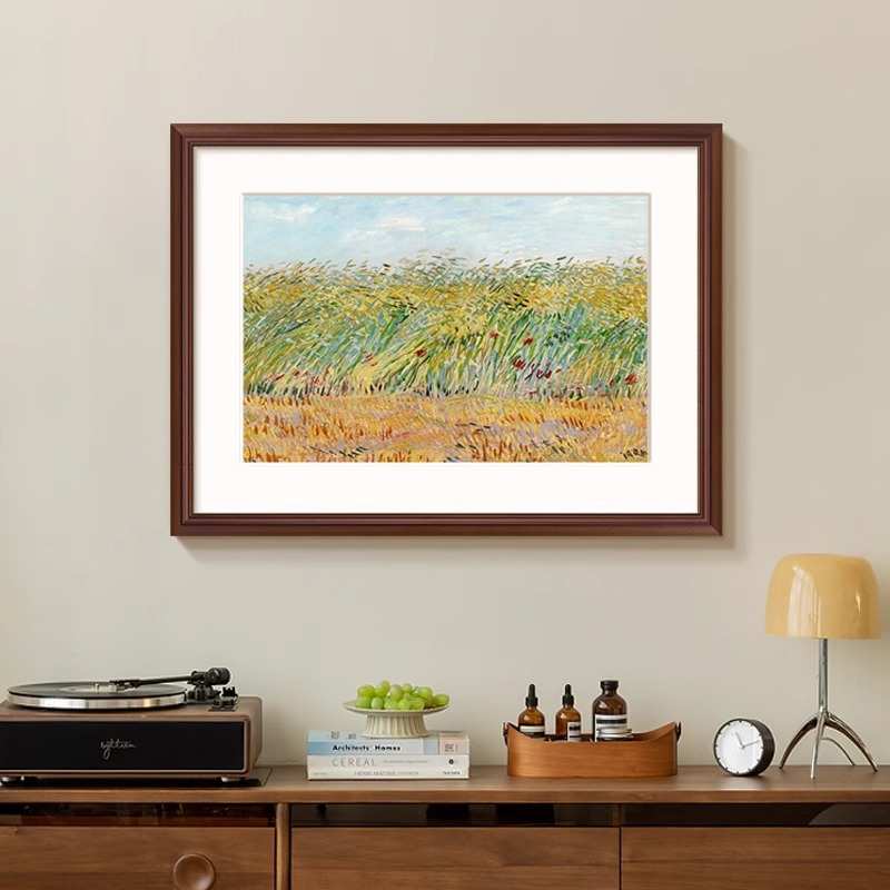 《繁花》法式中古风客厅装饰画春天绿色花卉餐厅挂画卧室风景画