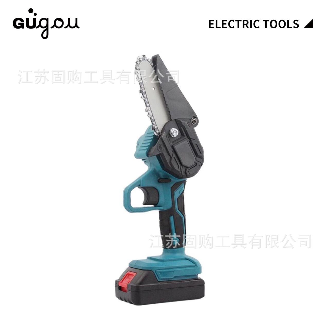 4寸6寸迷你剧锂电电锯手提式电链锯户外无线伐木单手锯砍树修枝锯