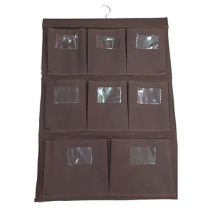 新款八口咖啡色抹布袋防水加厚毛巾工具区分袋酒店客房工作车挂袋