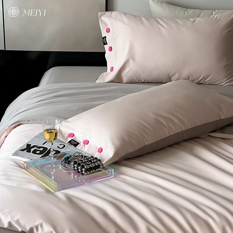 2024新款简约轻奢100S长绒棉床单四件套全棉纯棉被套纯色床上用品