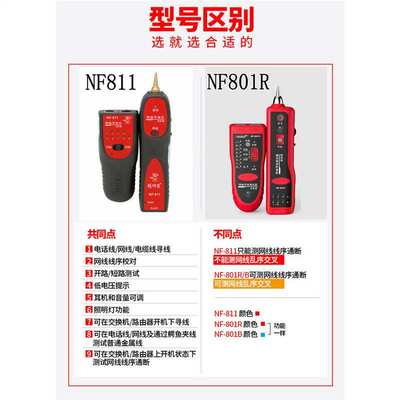 精明鼠NF801R/B多功能巡线仪寻线仪测线仪网线检测查线寻线器套装