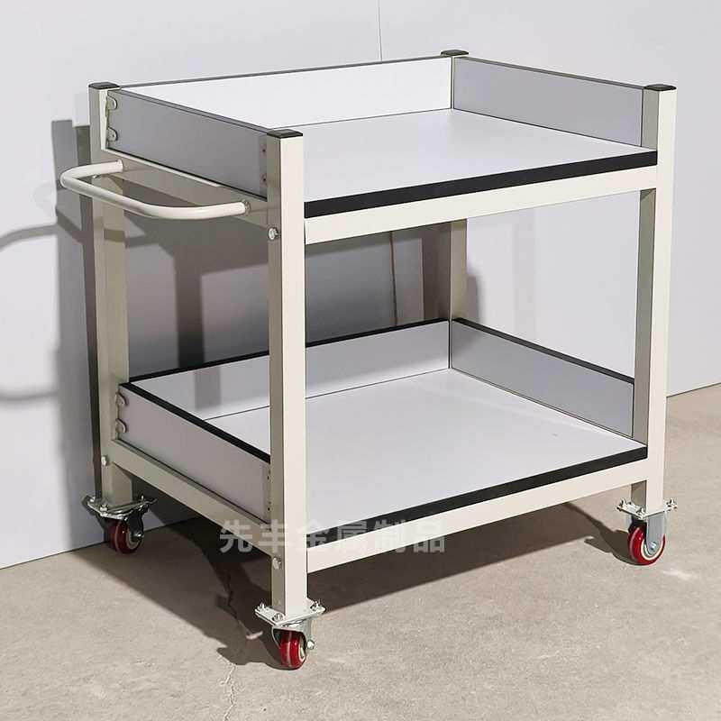 双层手推车周转车物料车防静电工作台带轮子可移动桌操作台小推车