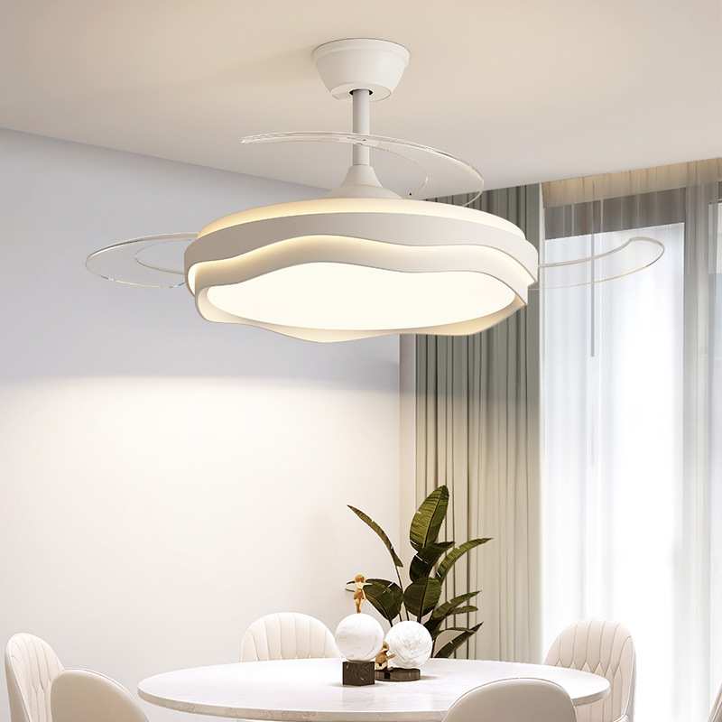 风扇灯吊扇灯餐厅2025新款家用一体隐形全光谱护眼儿童卧室吸顶灯