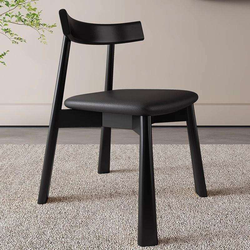 实木餐椅北欧家用椅子现代简约轻奢黑色餐厅酒店靠背椅吧台船桨