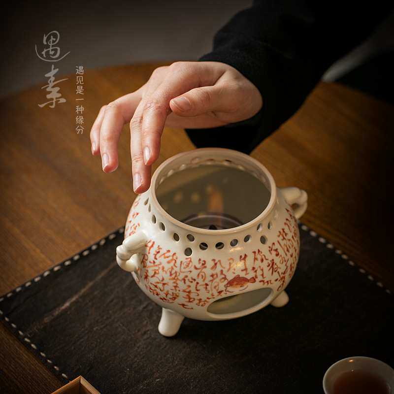 户外围炉煮茶套装苏打釉明火煮茶壶碳炉酒精炉家用室内温茶保温炉