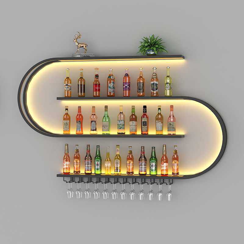 ?铁艺吧台壁挂酒架几何艺术酒柜墙上发光酒架工业风酒吧餐厅置物,3C数码配件,USB灯,淘宝优惠券,粉丝福利购,淘宝优惠卷