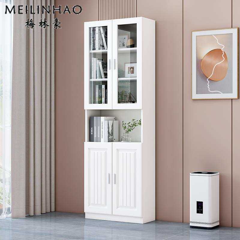 9U实木简约家用置物墙角柜组合书柜组装整装客厅简约现代成年