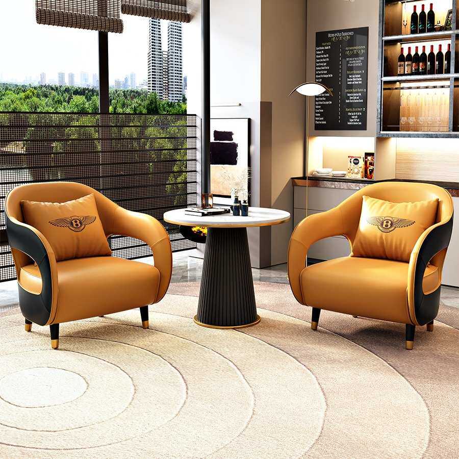 北欧售楼处接待桌椅现代休闲会客沙发小圆桌组合简约商务洽谈沙发