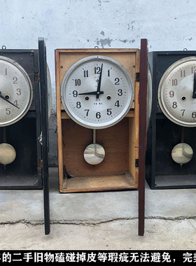 老式挂钟怀旧装饰品摆件古董收藏机械钟表7080年旧物Z件影视道具