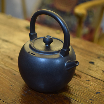 陶龙道 一体提梁陶壶煮茶 电陶炉烧水H壶陶瓷泡茶壶煮茶器白茶普