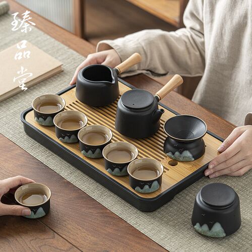 臻品堂 陶瓷功夫k茶具套装家用客厅喝茶侧把茶壶茶杯茶盘送礼茶具