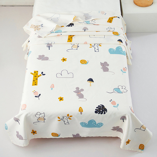 单件纯棉床单学生宿舍单人床1.2y米儿童卡通被单1.5m床全棉1.8定
