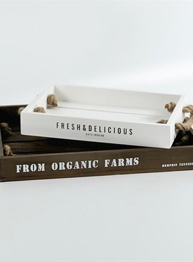 闻森家居木质森系ins摆件托盘美食美式复古O做旧砧板餐厅摄影道具