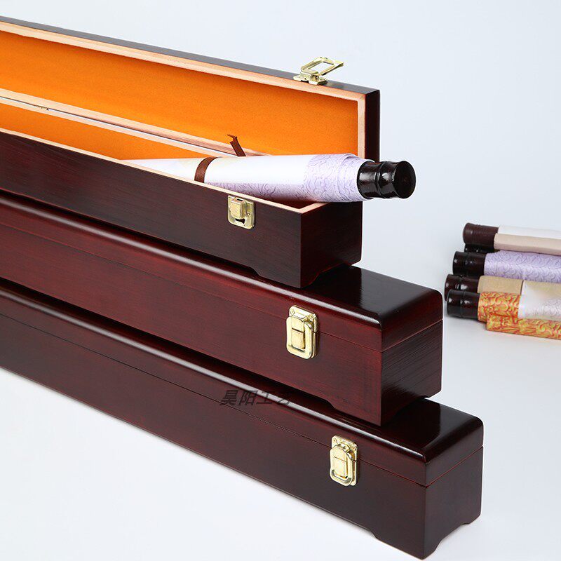 画盒收藏b书画字画礼盒卷轴盒子画密封筒锦盒收纳盒包装盒扇盒实