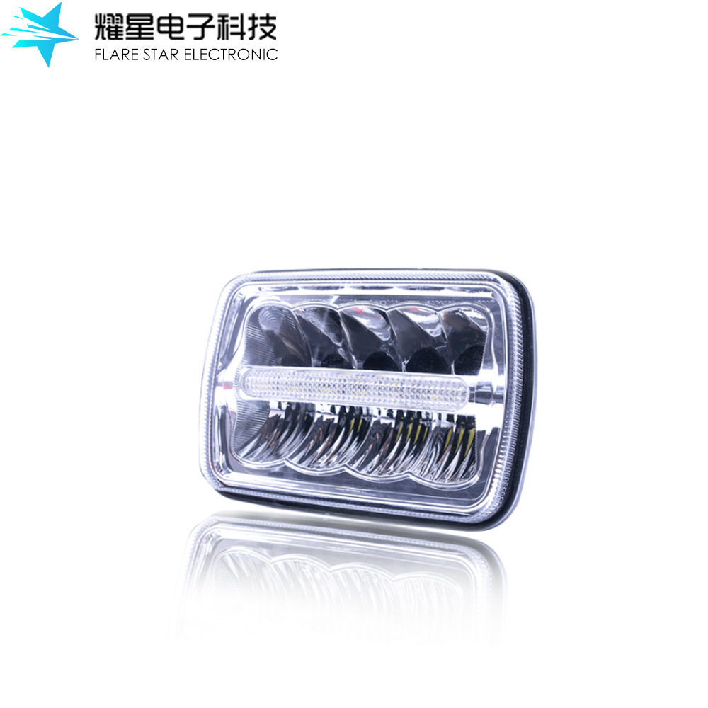 4*6 反光杯中间日行灯 5寸方形卡车灯改装LED前照灯收割机