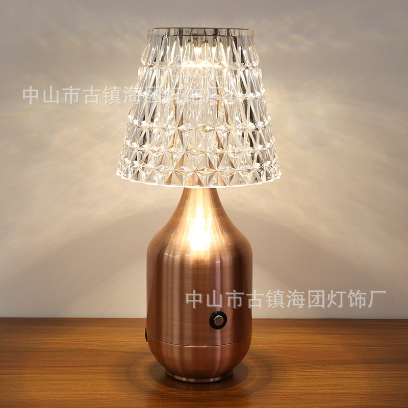欧式led创意个性充电台灯USB餐厅咖啡厅卧室氛围灯花瓶桌灯小夜灯