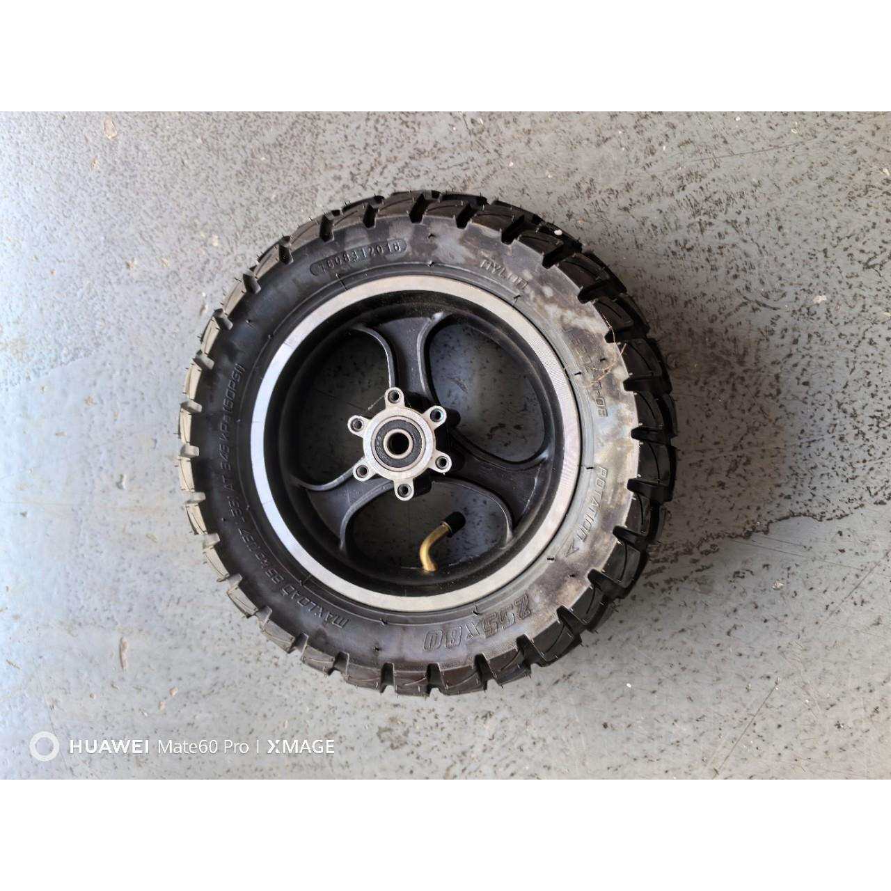 10寸越野胎碟刹铝轮毂辅助轮前轮古充气胎轮毂