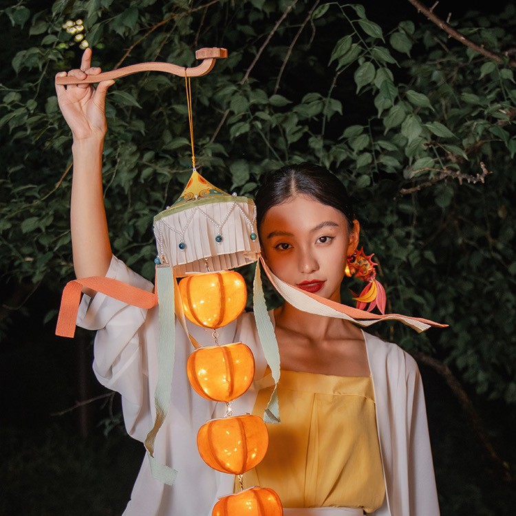 王的手创柿子小灯笼挂饰2025新款竹编花灯手工diy材料中式手提