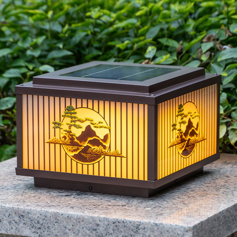 太阳能柱头灯室外庭院围墙灯大门柱子户外防水别墅墙头灯家用超亮