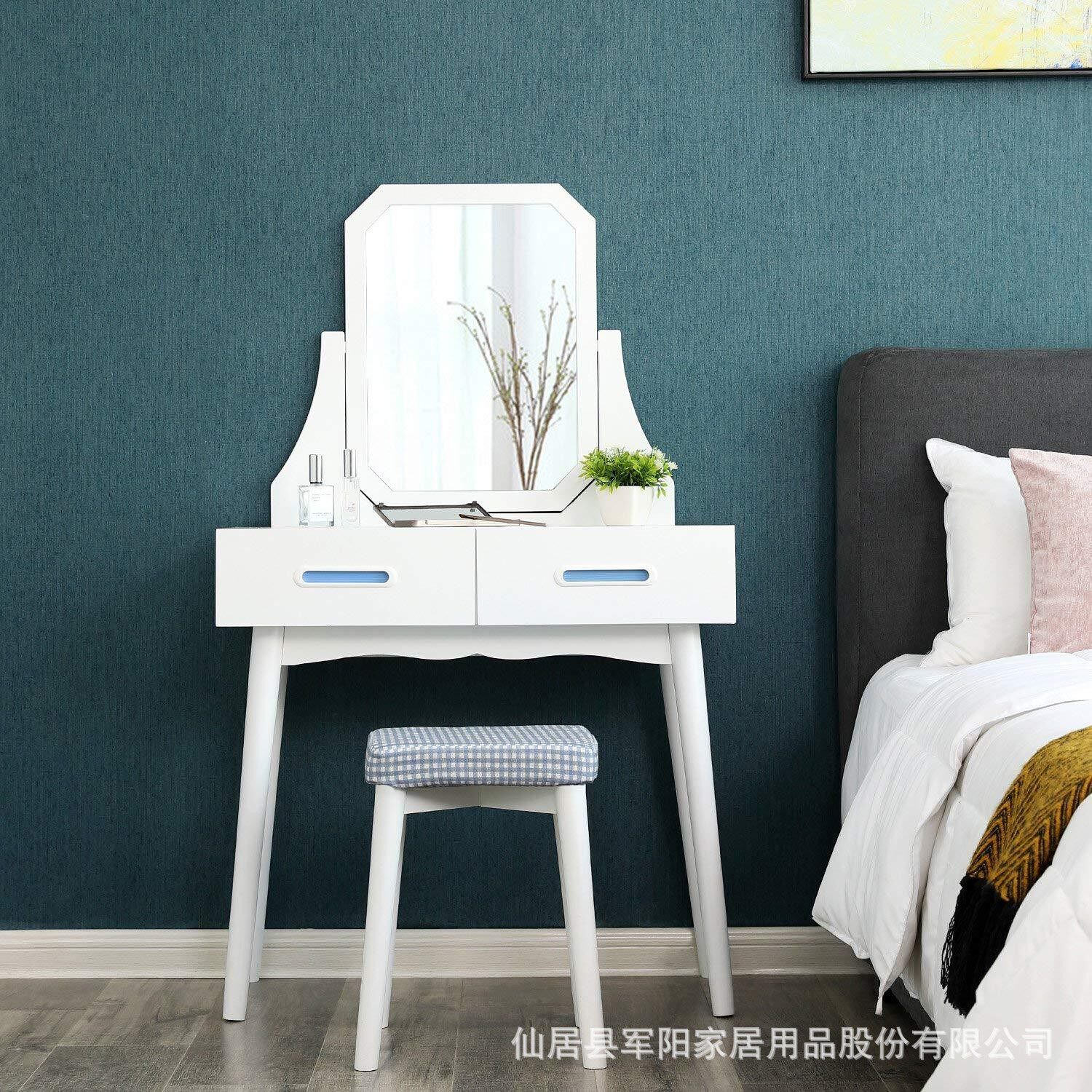 北欧实木腿梳妆台卧室现代简约多功能公主迷你小户型化妆台化妆桌