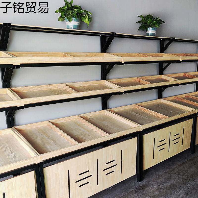 .蛋糕展示柜市水果架货架多功能水果架架蔬菜架子钢木架水果店柜