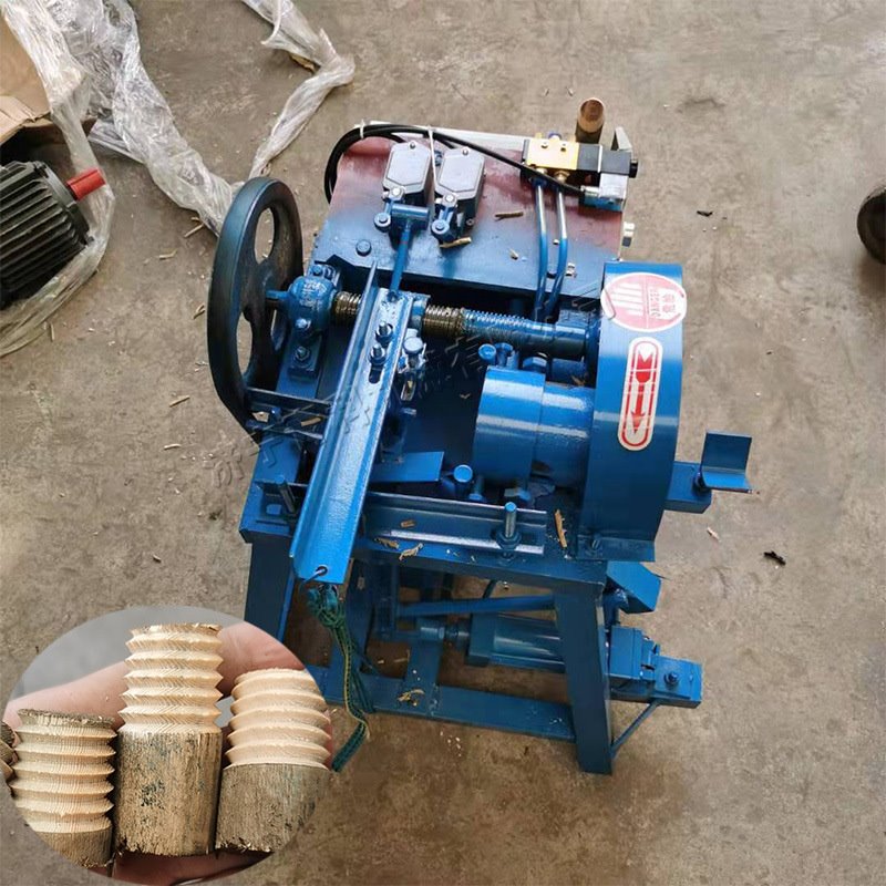 圆木棒开牙机 装修用圆形木料套丝机 小型扫把杆木棒螺纹攻丝机