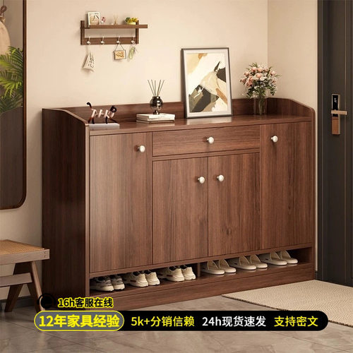 家用玄关靠墙一体收纳鞋柜
