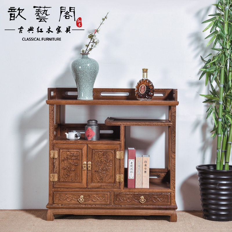 厨房茶水碗柜新中式玄关客餐厅备餐柜子实木橱柜储物柜红木餐边柜