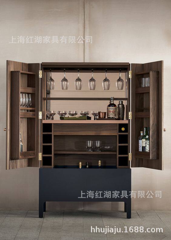 新中式实木客厅酒柜餐厅餐边柜现代简约储物柜