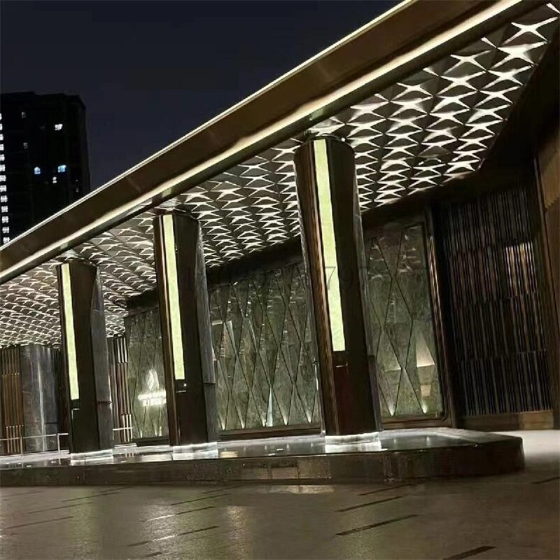 铝单板门头雨棚冲孔天花吊顶镂空雕花外墙造型建筑源头厂家