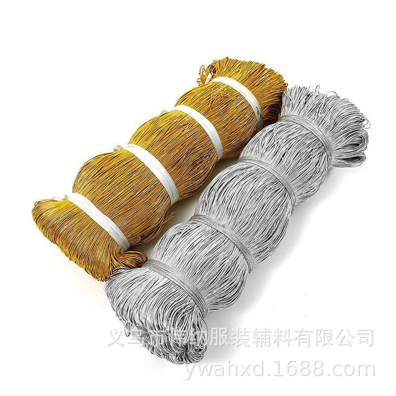 1毫米金色银色松紧带弹力绳金丝包芯松紧线服装装饰卡片挂绳吊牌
