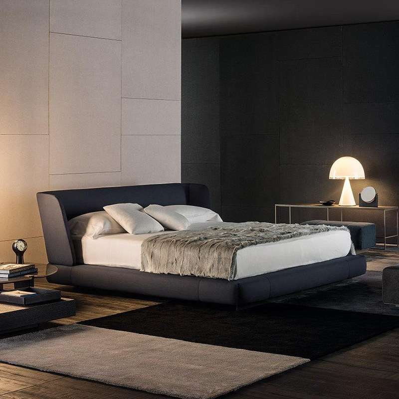 QS里夫斯ECHOCASA意式极简主卧别墅后现代软床双人床港式大平层轻