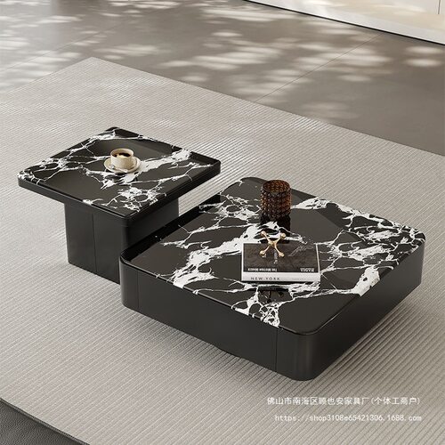 顾以意式微晶石岩板轻奢茶几