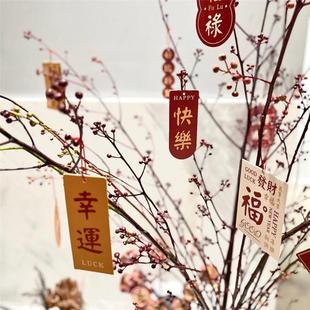 饰布置吊牌盆景水培绿植小挂件搬家入宅小挂饰 2024龙年新年挂件装