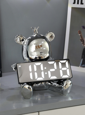 速发熊电子数字玄钟厅件小闹钟摆台式客摆桌面卧室时关家居装饰品