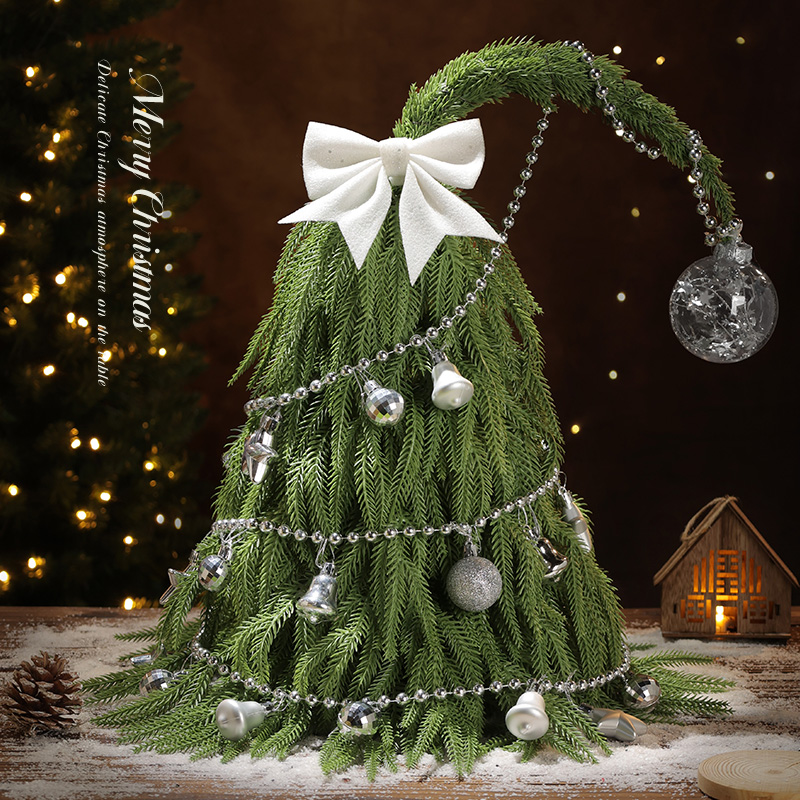 速发迷你圣诞树歪脖子型餐家用小厅客套桌面摆件圣诞节装饰品