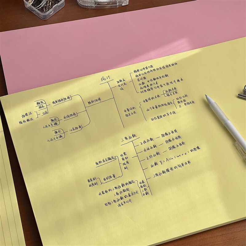 速发新款美式分栏A粉色拍纸本可撕高颜值学生规划刷题草稿本横线