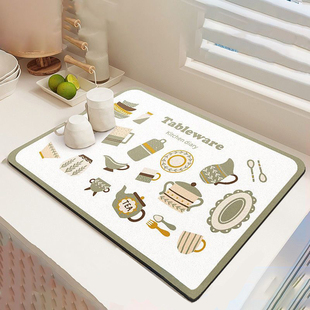 速发厨房台垫沥水面碗藻吧台垫硅盘泥吸水杯垫餐桌垫隔热垫餐垫免